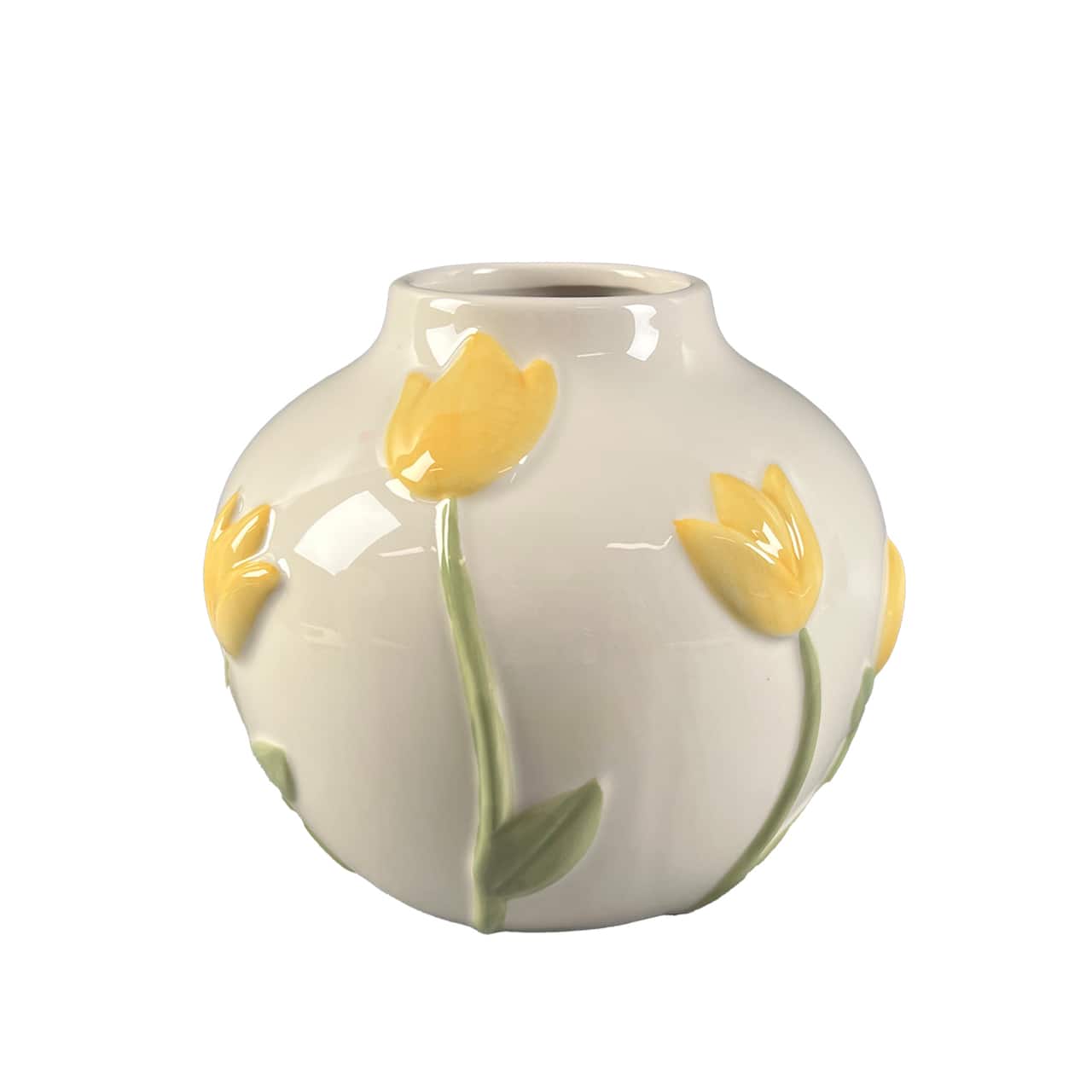 6" Yellow Tulip Ceramic Vase by Ashland®